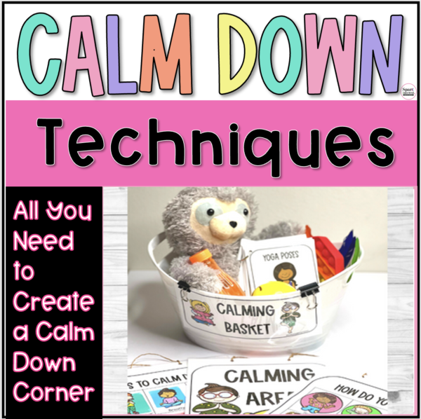 Cover for calm down corner resources for preschool classroom