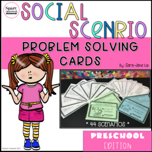Social scenario problem solving task cards cover image