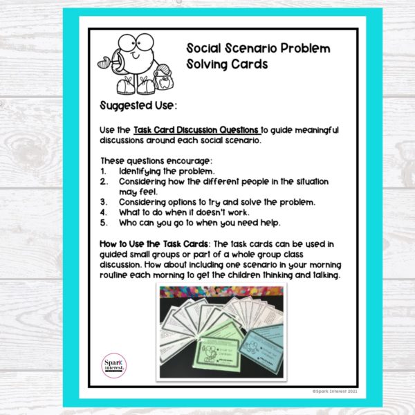 product image for social scenario problem solving task cards