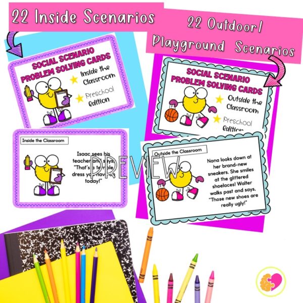 Social Scenario Problem Solving Task Cards - Spark Interest with Sara
