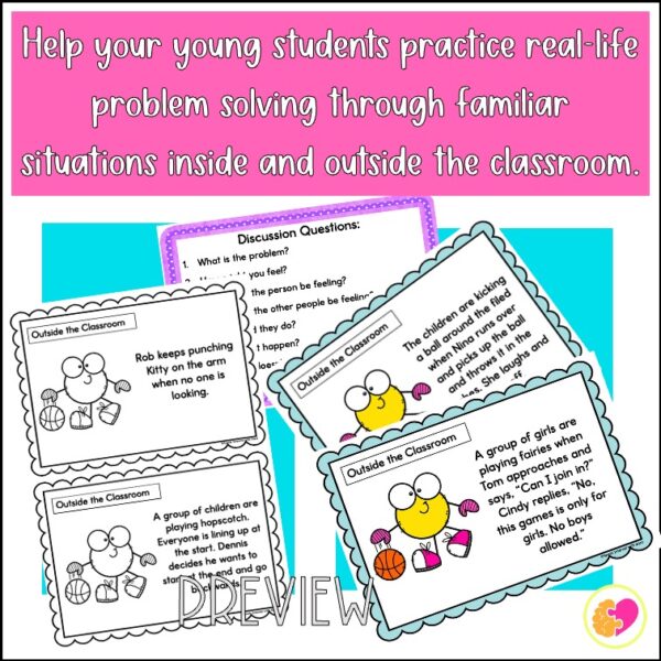 Social Scenario Problem Solving Task Cards - Spark Interest with Sara