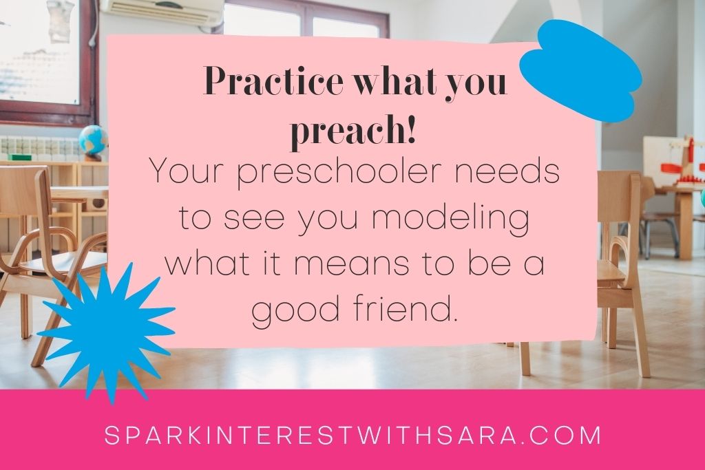 To remind teachers that for building friendships in preschool children need to see the adults around them model what it means to be a good friend.
