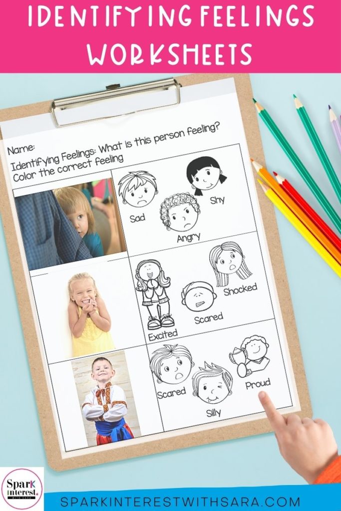 Identifying feelings worksheets to help children identify feelings and emotions