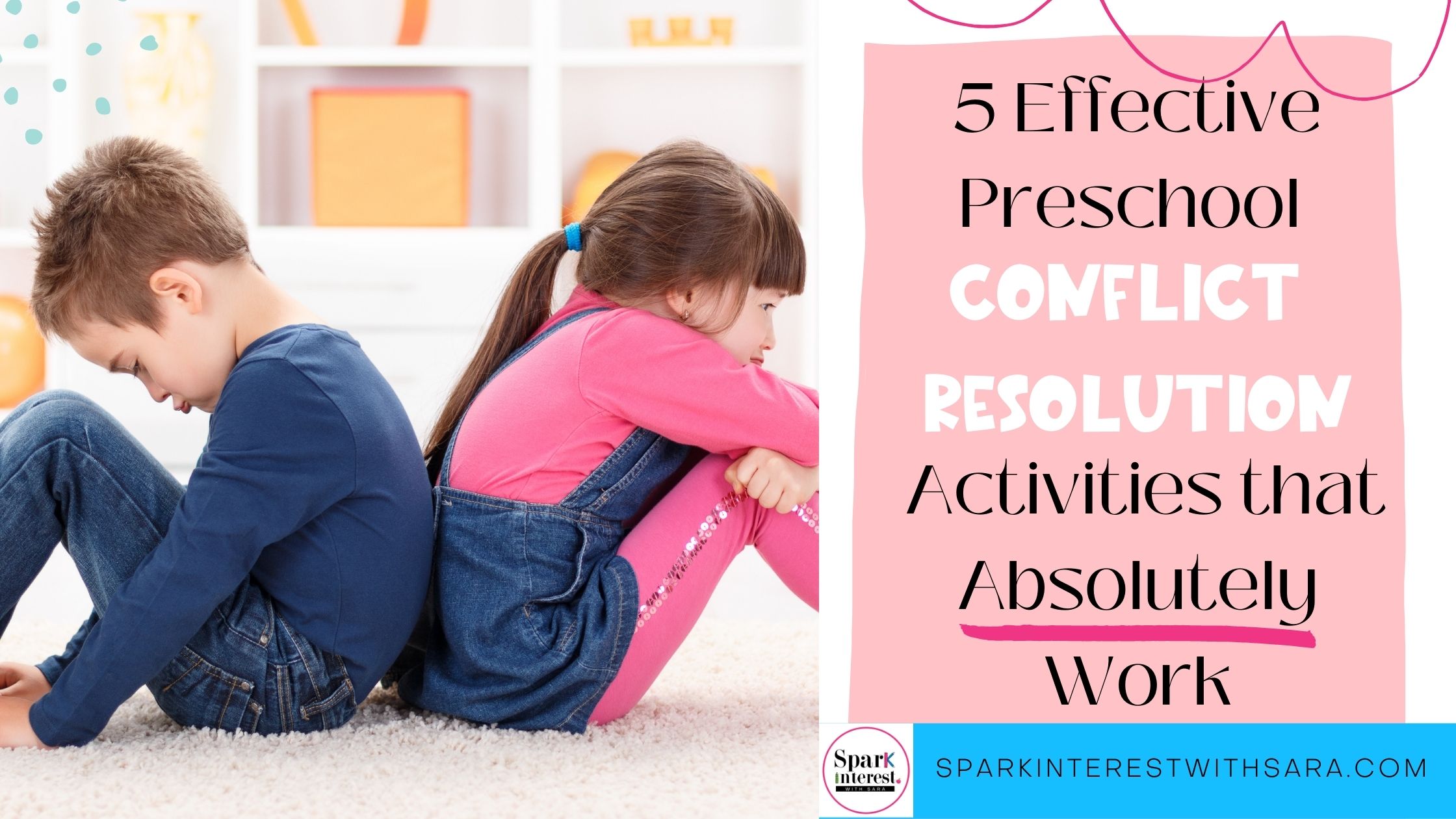 Photo of a blog post discusses ways to teach preschoolers conflict resolution skills.