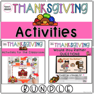 Cover image for thanksgiving activities for the classroom bundle