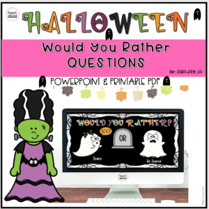 Cover image for Halloween Would You Rather questions for kids