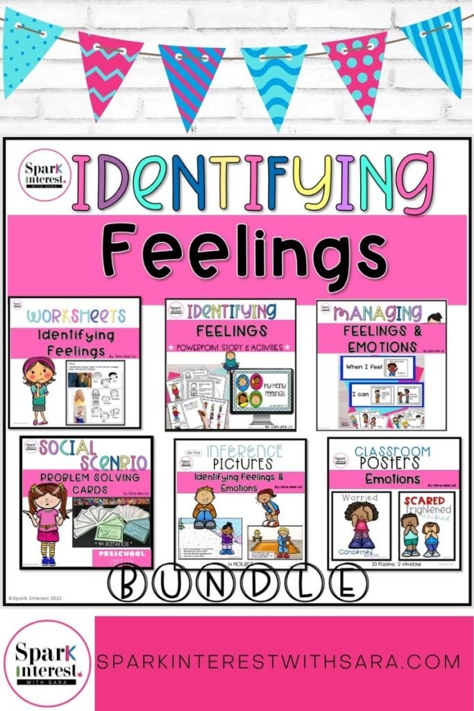 Cover image for identifying feelings bundle for preschoolers