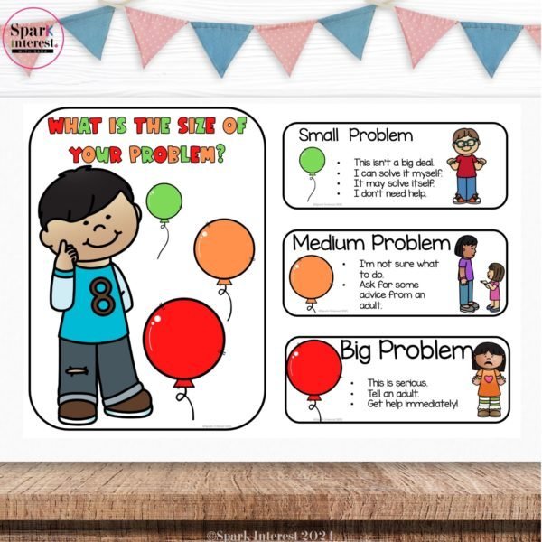 Image for big problem little problem scenarios classroom display