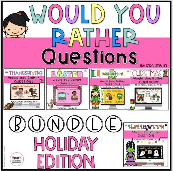 Cover image for would you rather questions for kids bundle