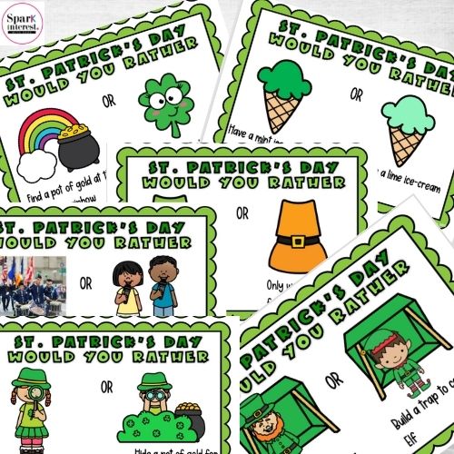 Image for St Patrick's Day would you rather questions printables