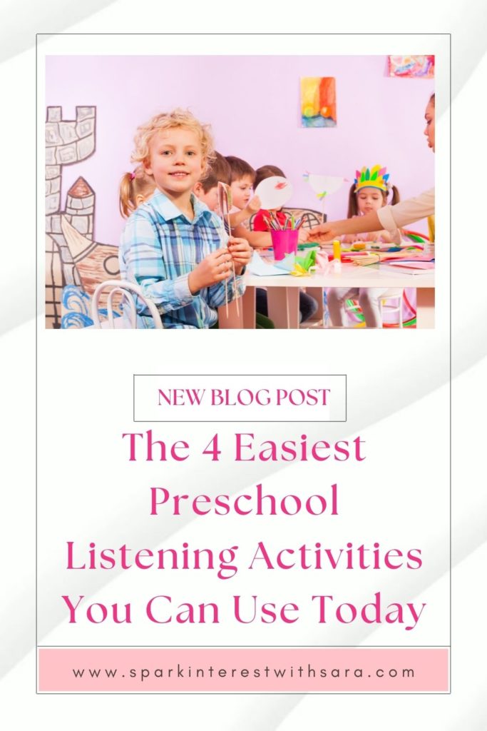 Blog post title image for preschool listening activities