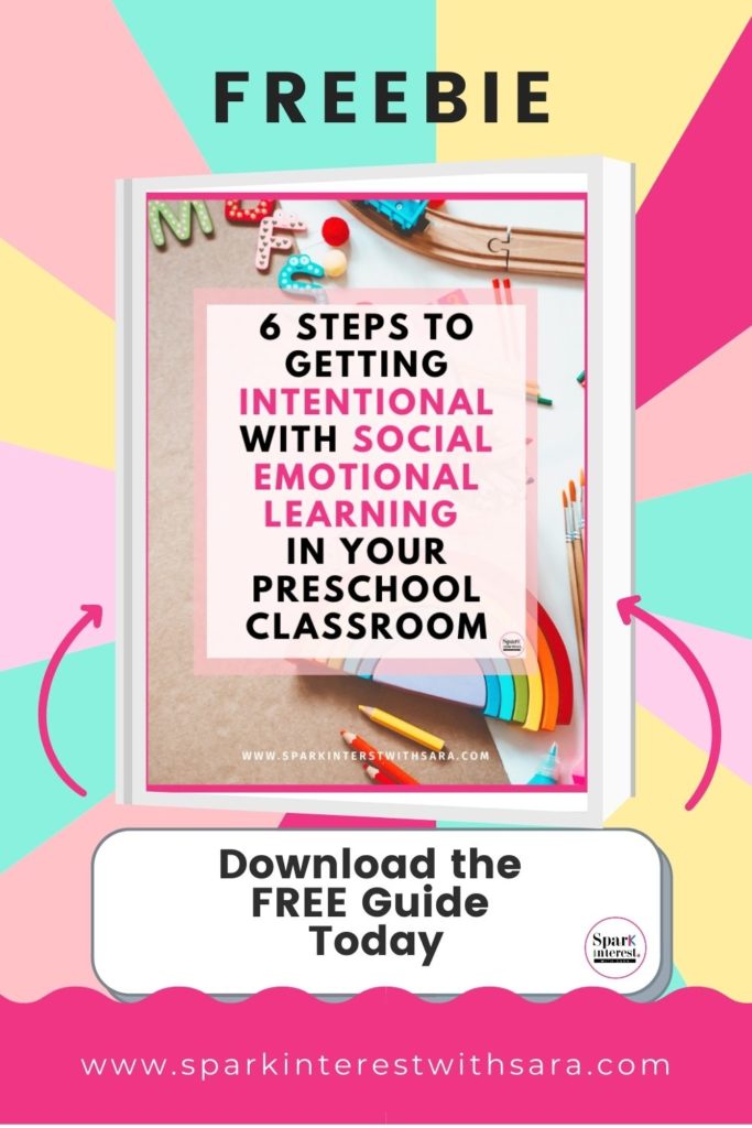 Image for free guide to planning social emotional learning in the preschool classroom