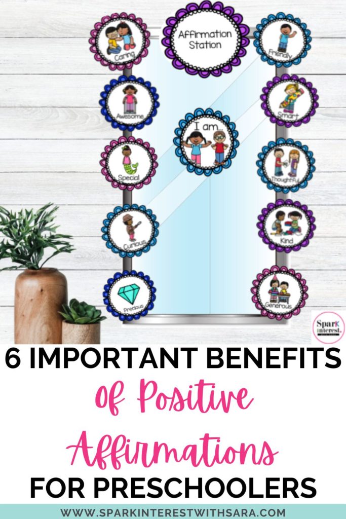 Blog title image for benefits of positive affirmations for preschoolers