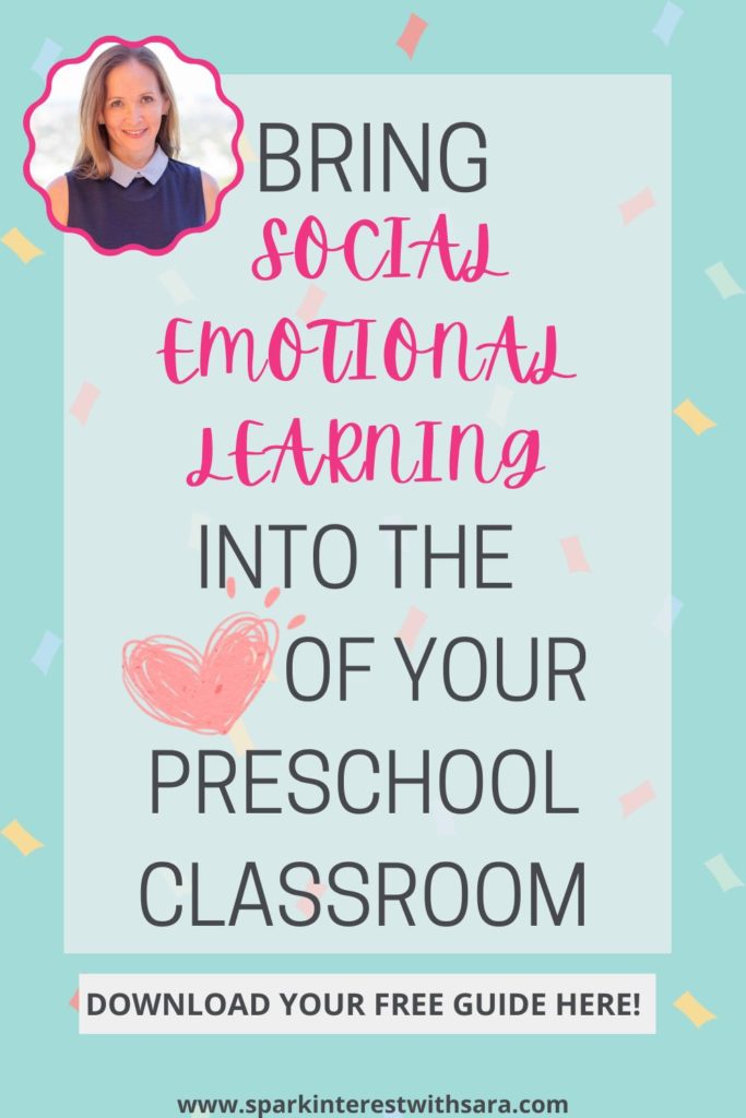 Image for free guide to integrating social emotional learning into your preschool classroom
