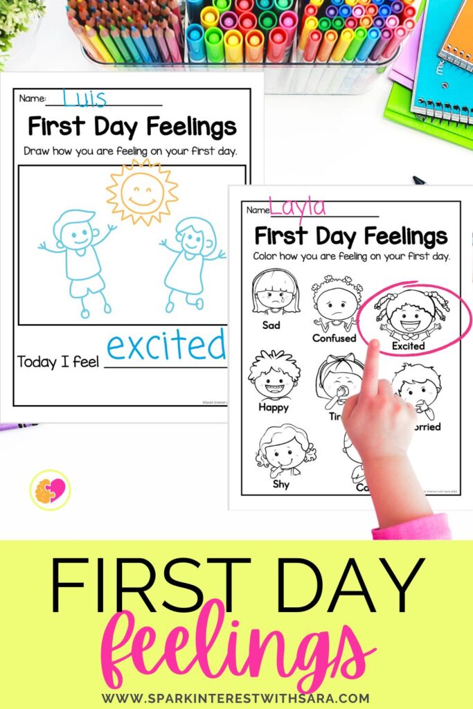 Image for first day feelings activity