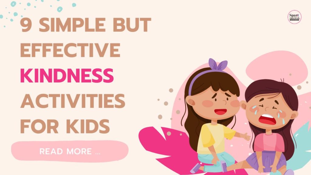 Blog post title image for kindness activities for kids