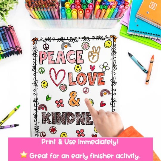 Image for kindness coloring in