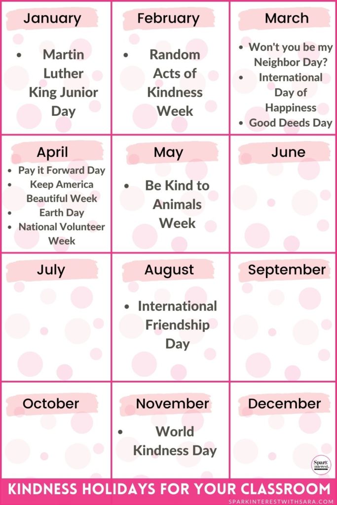 Blog image of kindness holidays to celebrate in your preschool classroom