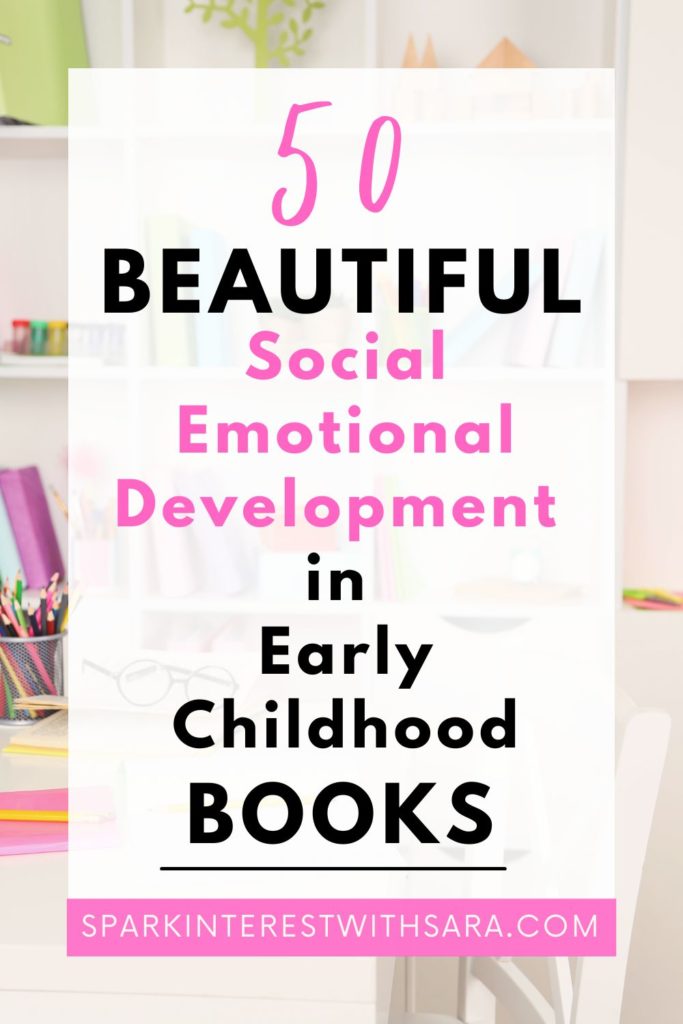 Blog title pin for 50 social emotional development in early childhood books