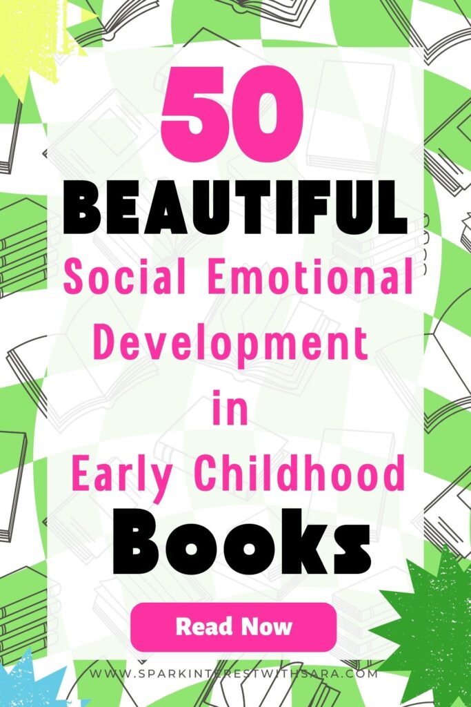 Blog title pin for 50 social emotional development in early childhood books