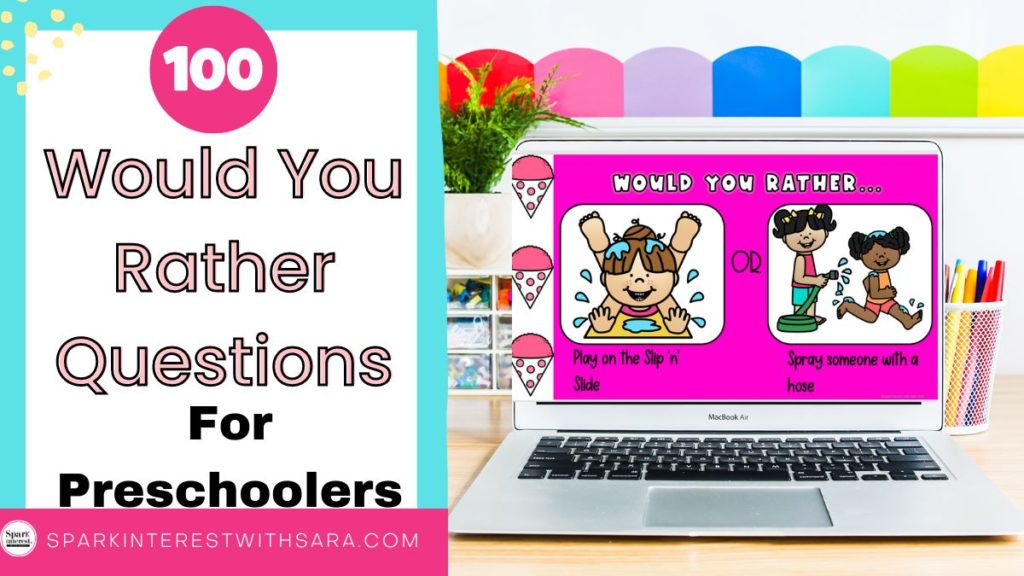 Blog title image for 100+ would you rather questions for preschoolers