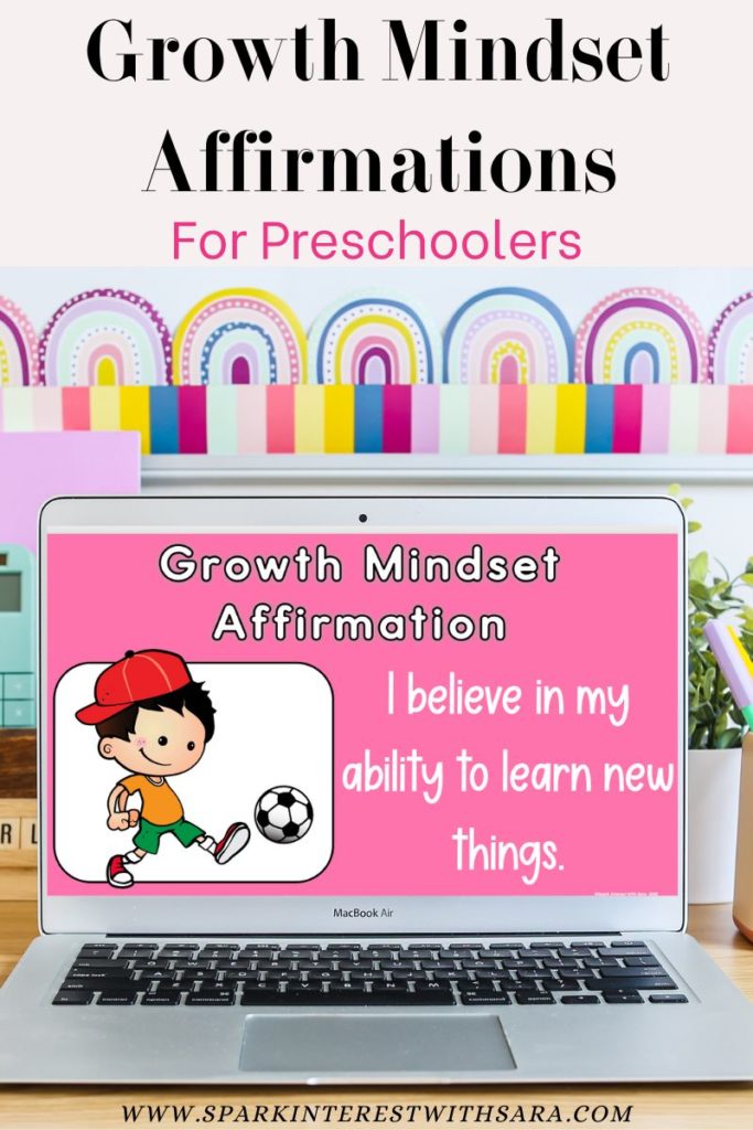 Pin image for growth mindset affirmations for preschoolers