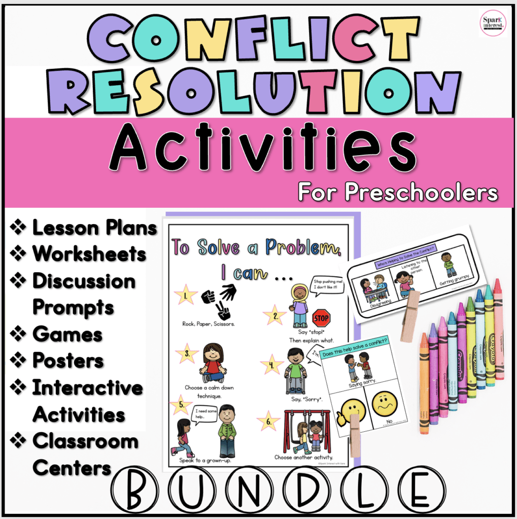 preschool-conflict-resolution-bundle-cover Cover image for conflict resolution activities for preschoolers bundle