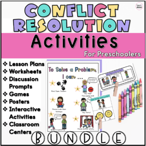 Cover image for conflict resolution activities for preschoolers bundle