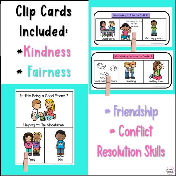 Social emotional learning clip cards preview