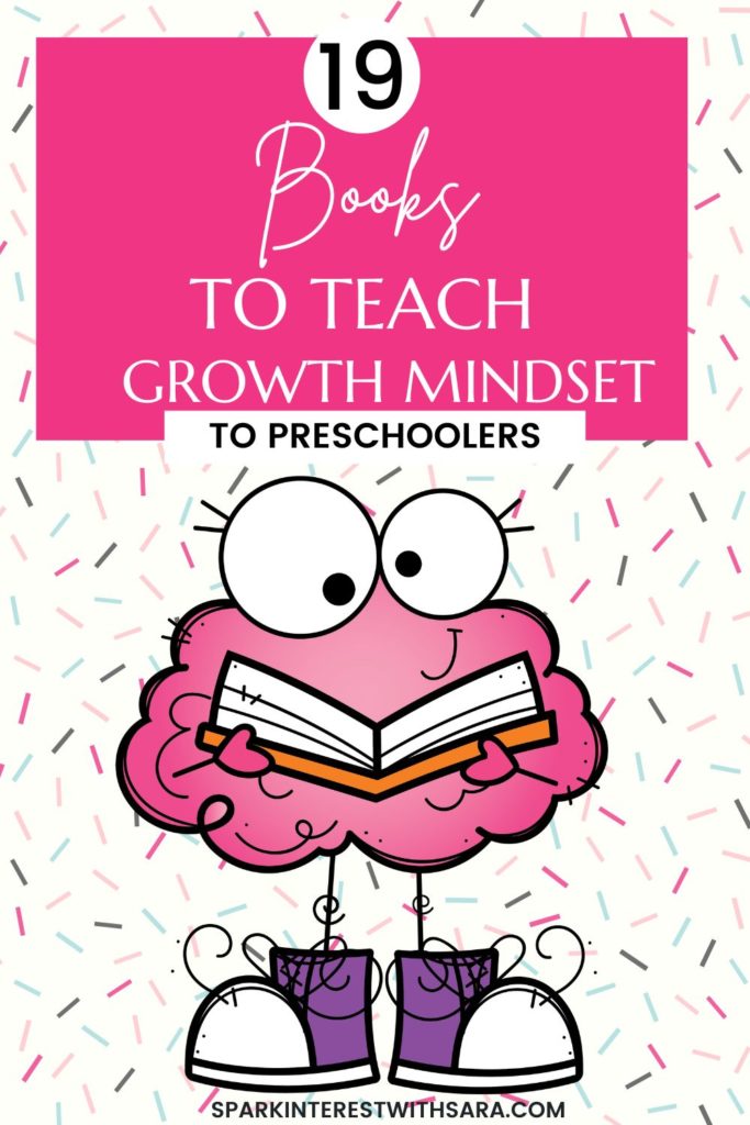 Blog post title image for 19 books to teach growth mindset to preschoolers
