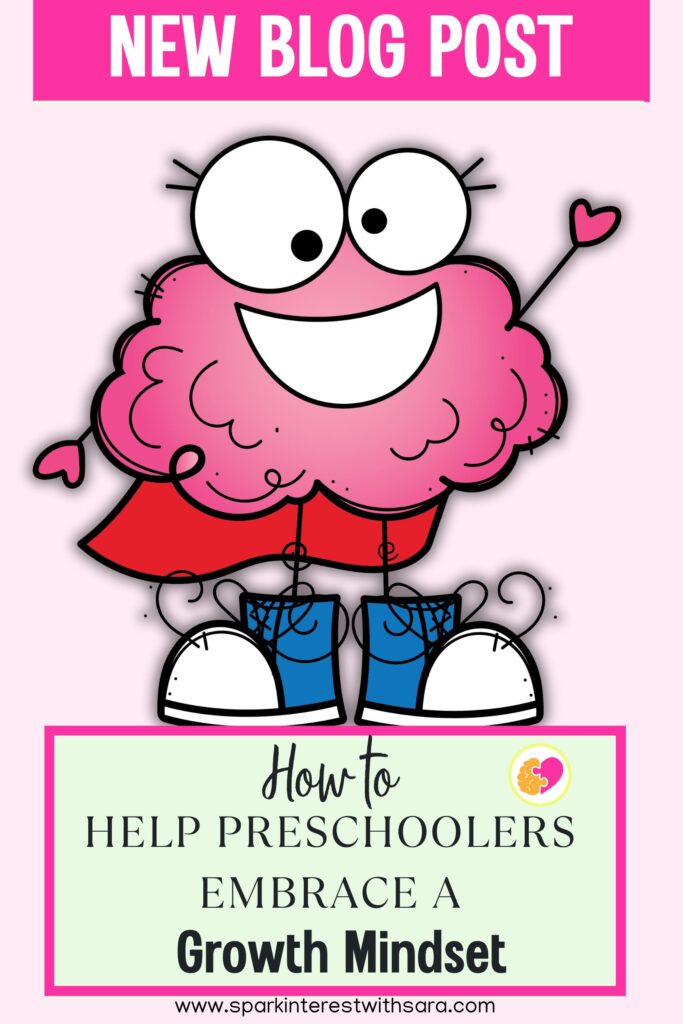 blog title image for how to help preschoolers with a growth mindset