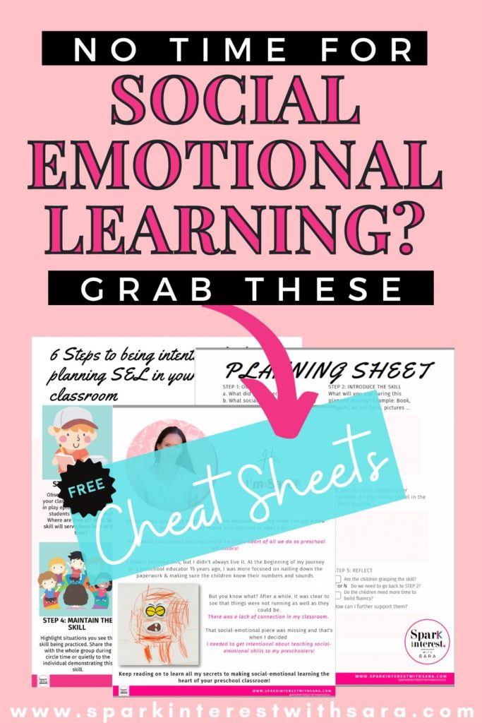 Social emotional learning cheat sheets for preschool teachers