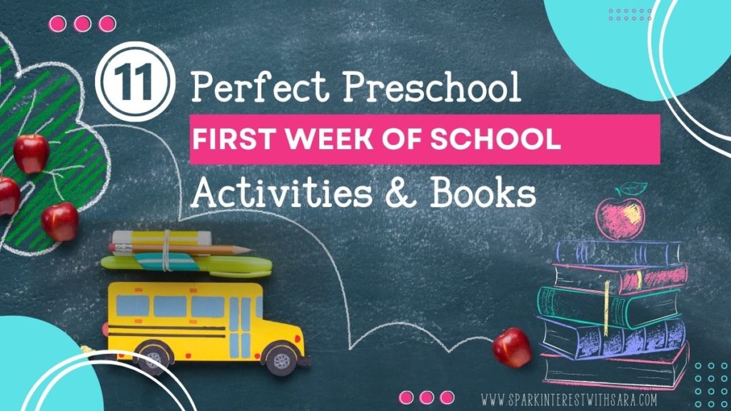 Blog title image for preschool first week of school activities
