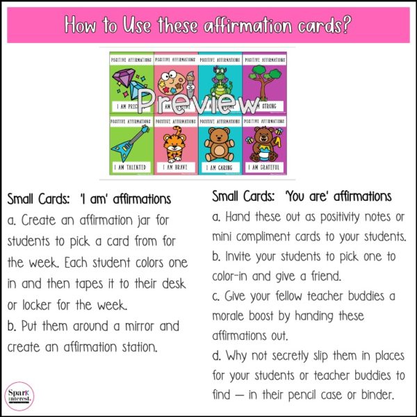 Positive affirmation cards preview image