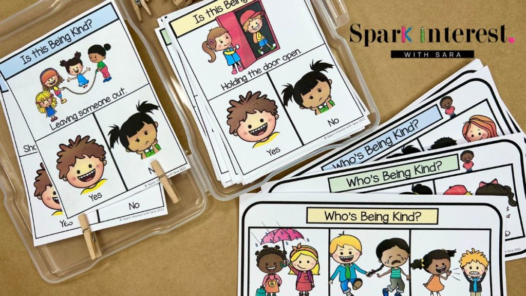 Image of kindness clip cards for preschool students