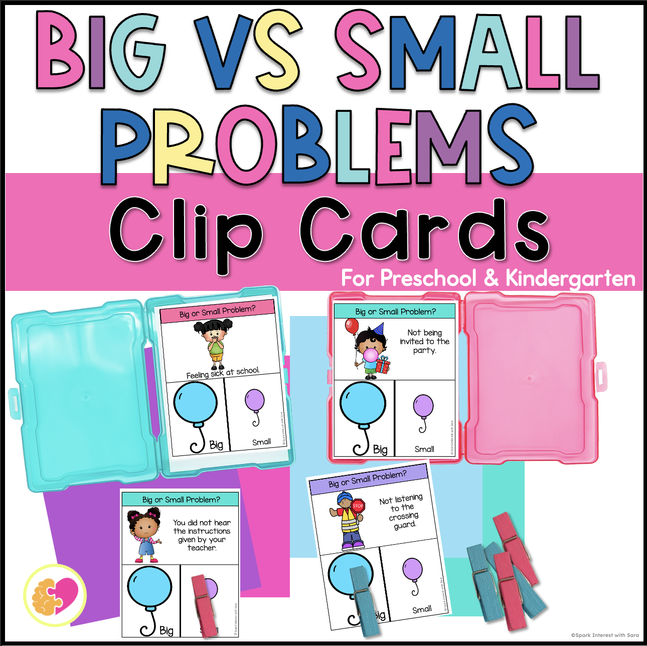 Big vs small problems clip cards image