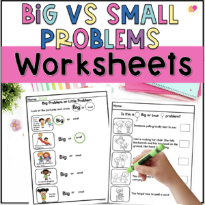 Big vs small problems worksheets cover image