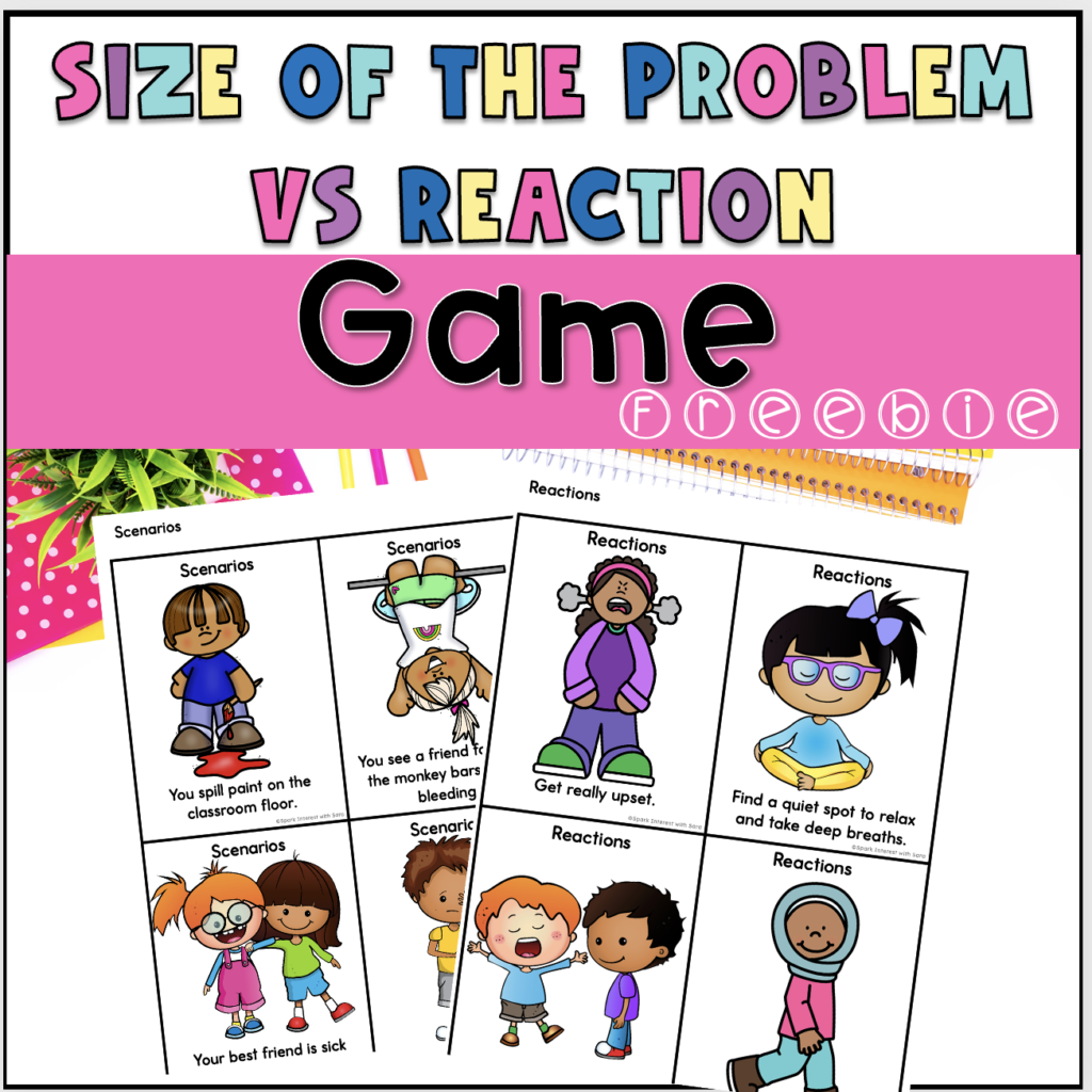 Image for Size of the problem vs reaction game for preschoolers