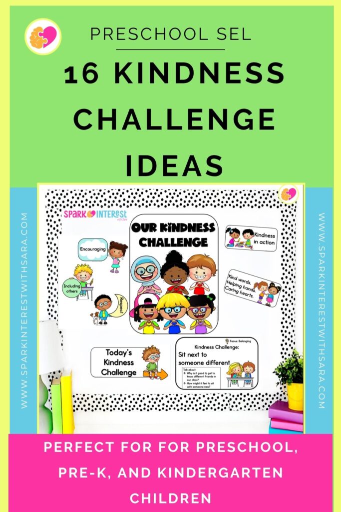 Blog title image fpr 116 kindness challenge ideas for preschool